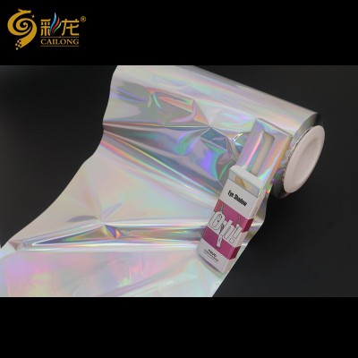 BOPP rainbow  transparent metallized Holographic film for label packing and printing